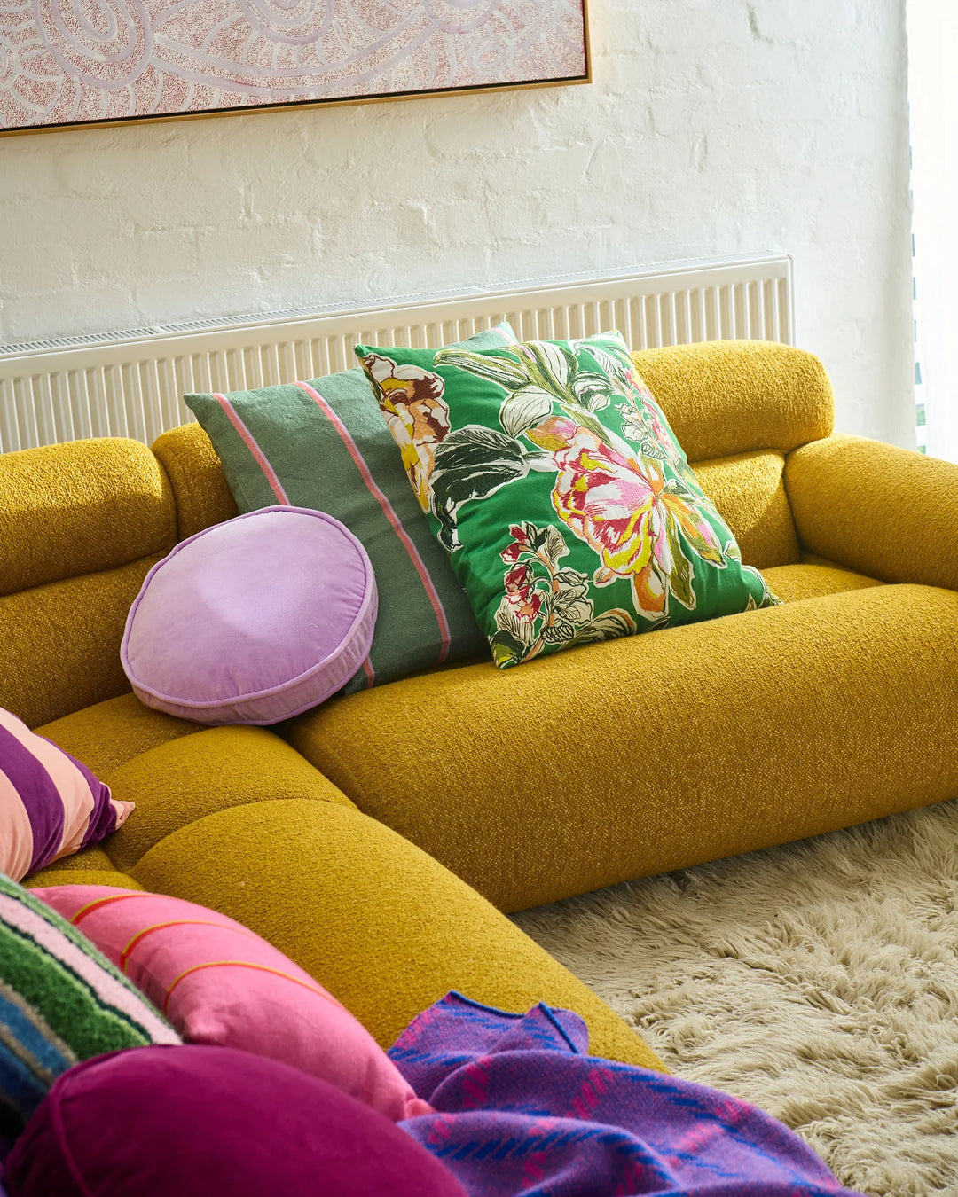 Wakame Crush Stripe Upholstery Square Lounge Cushion