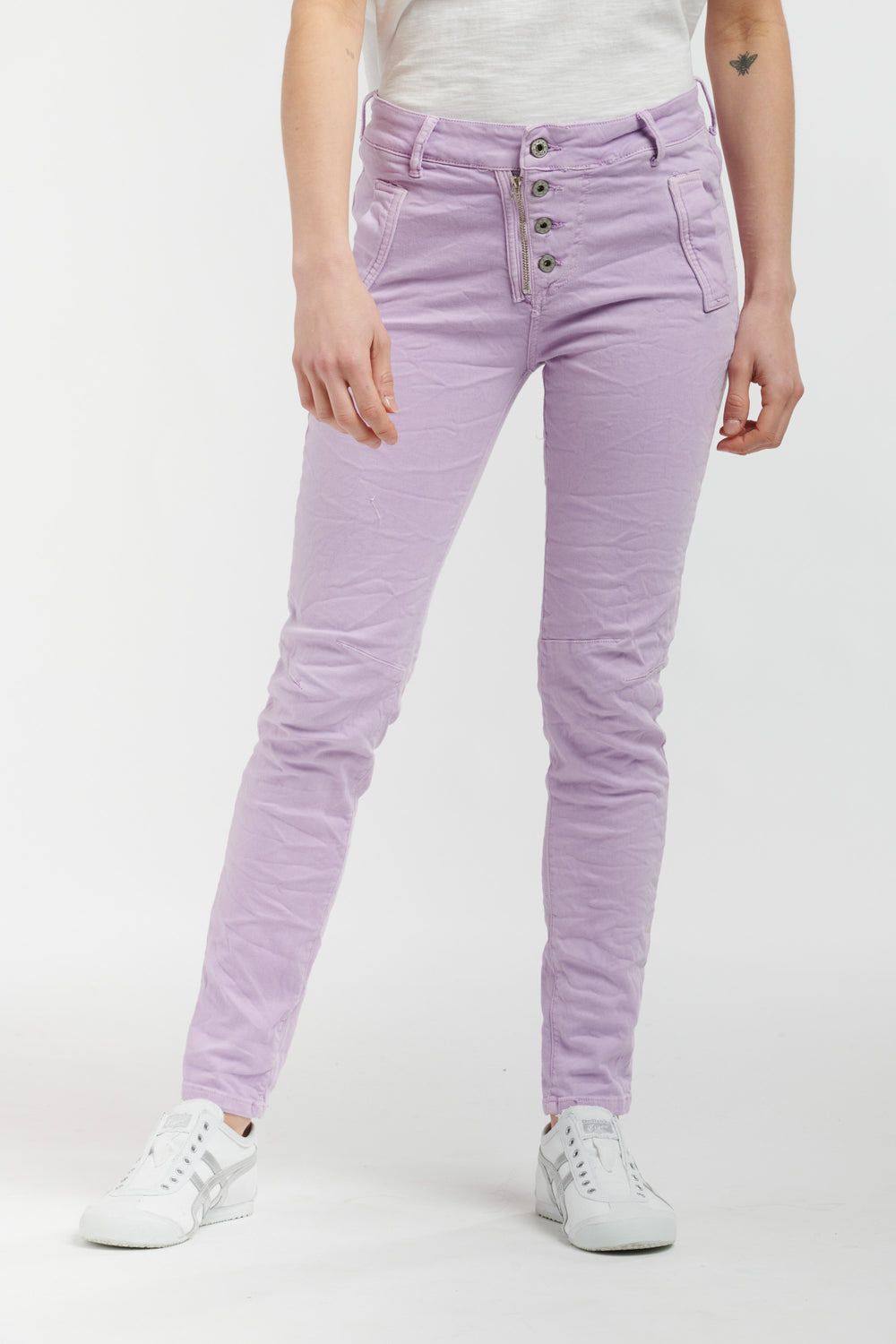 Italian Star Button Jean - Mauve