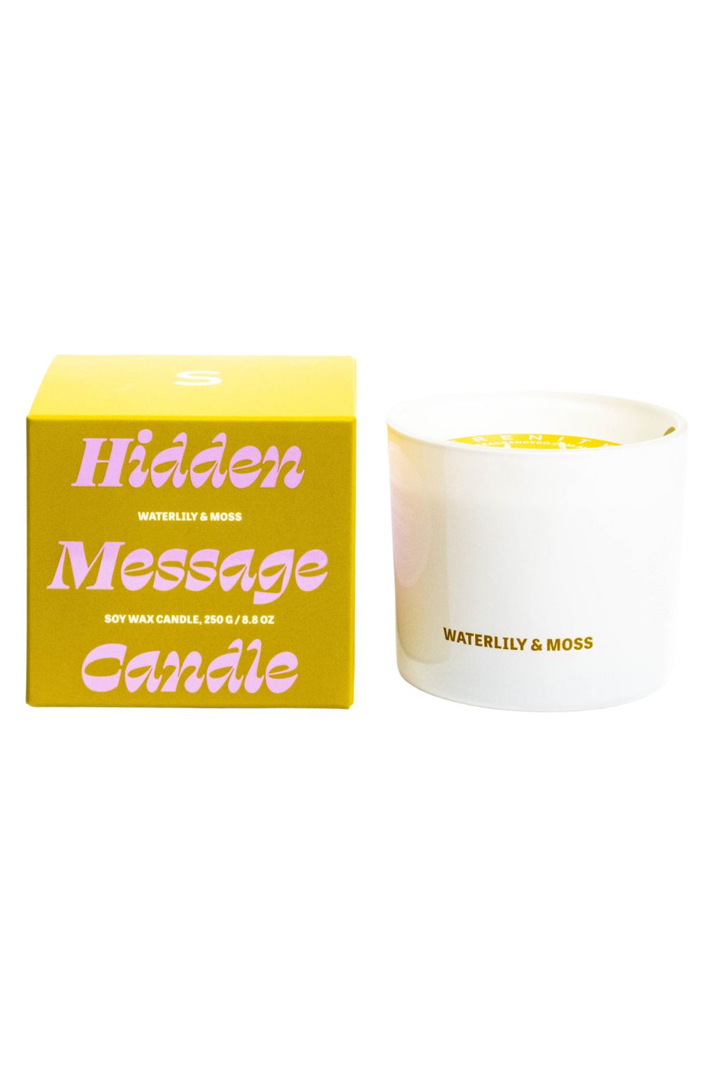 SECRET MESSAGE CANDLE - WATERLILY & MOSS