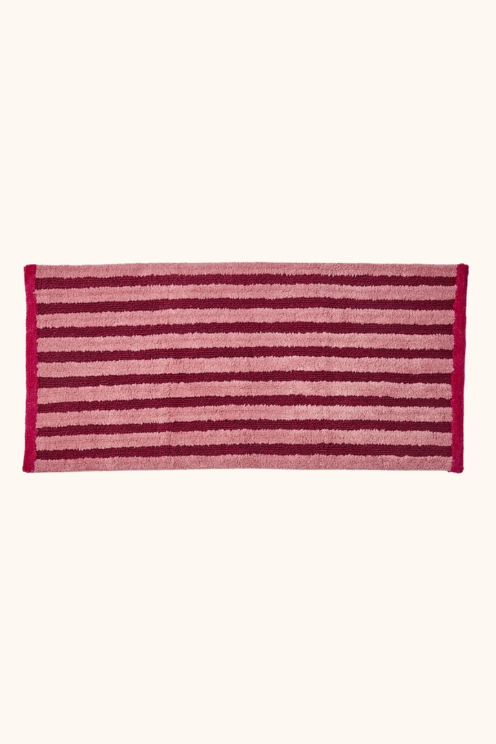 Stripe Burgundy Long Bath Mat