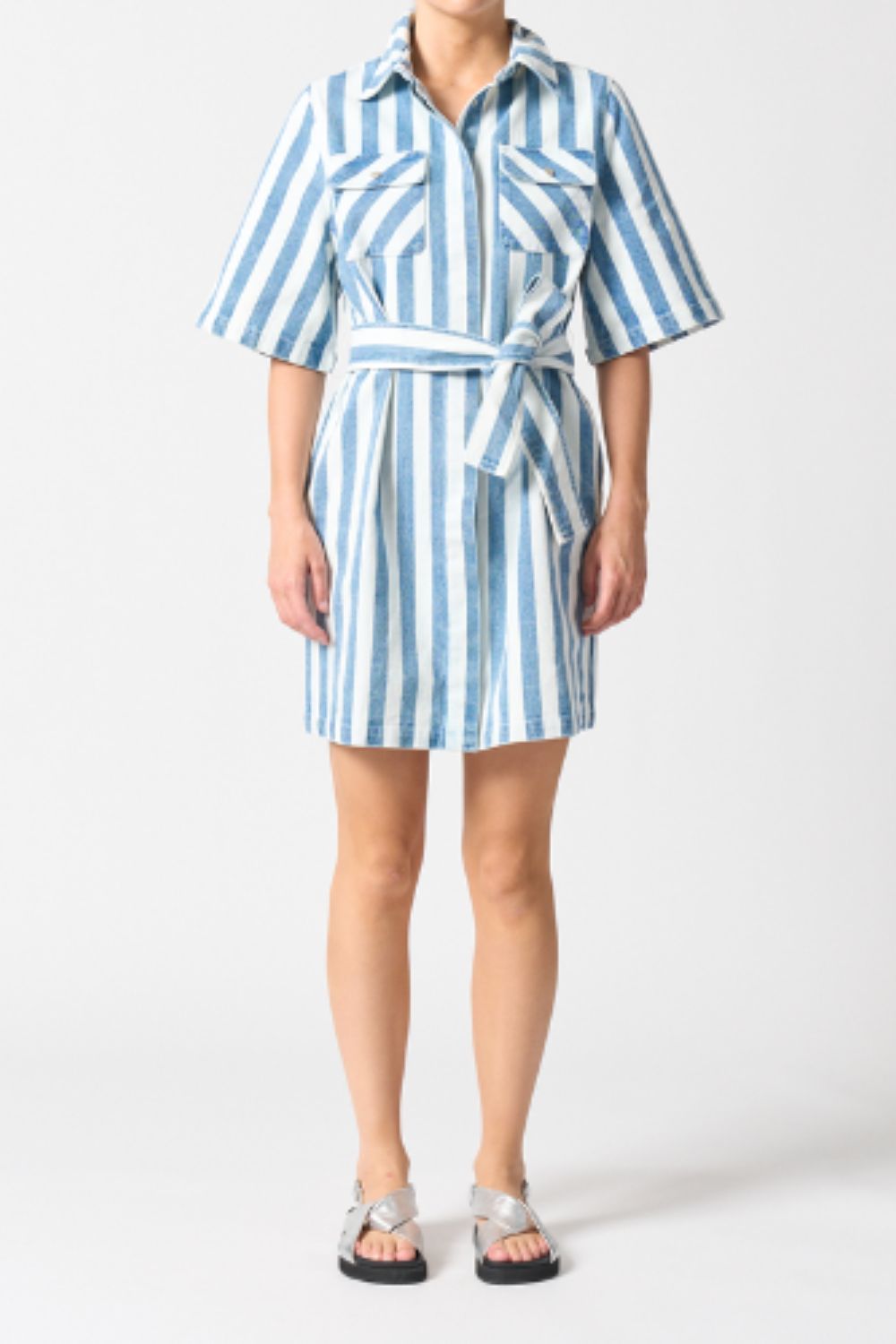 Mayfair Dress-Denim Stripe