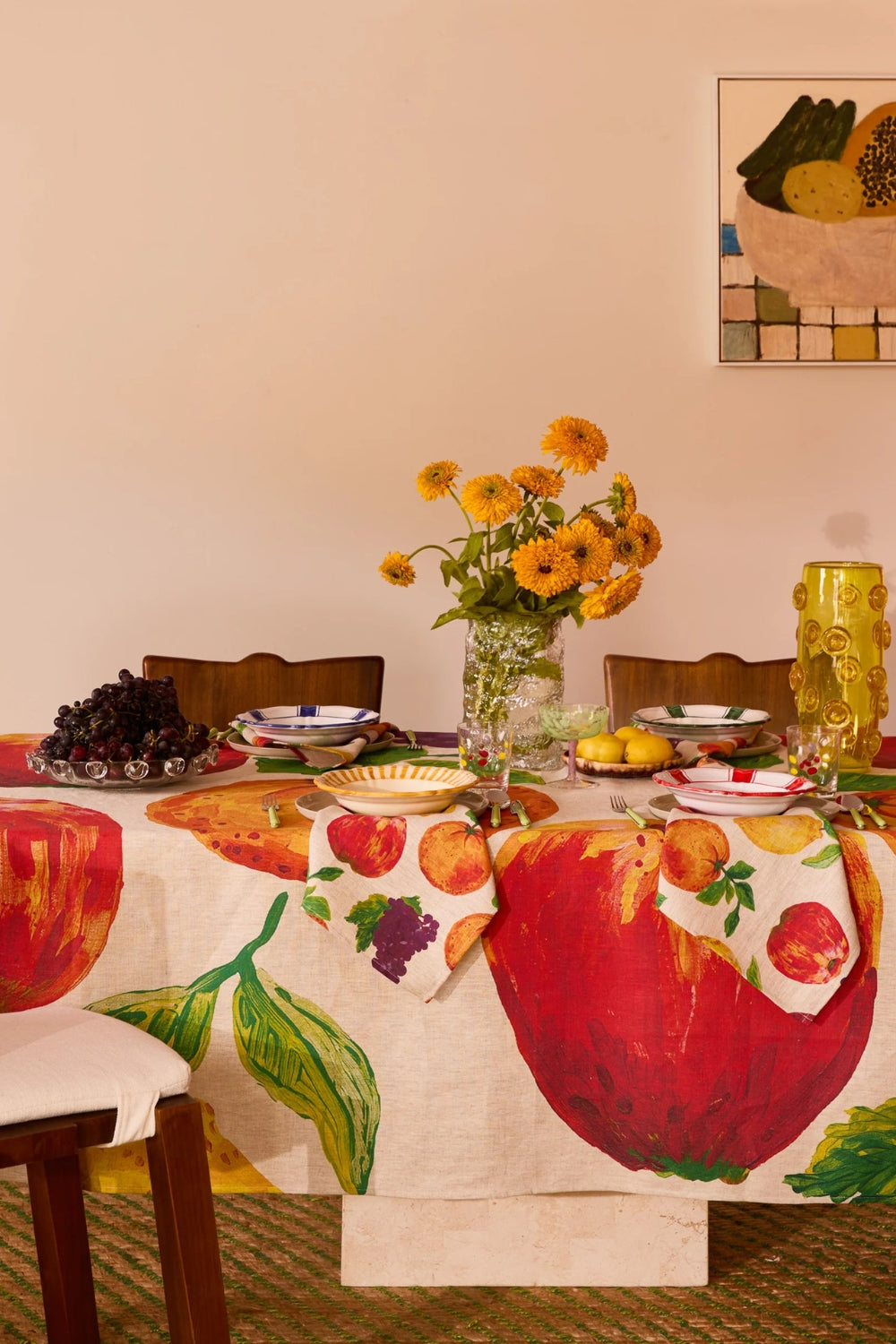 Fruit Multi Linen Tablecloth