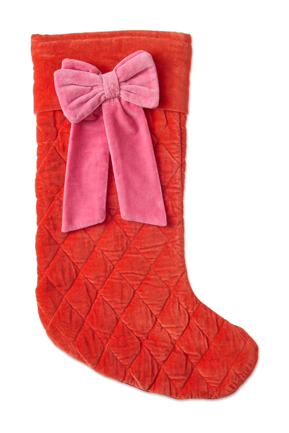 CHRISTMAS BOW VELVET STOCKING