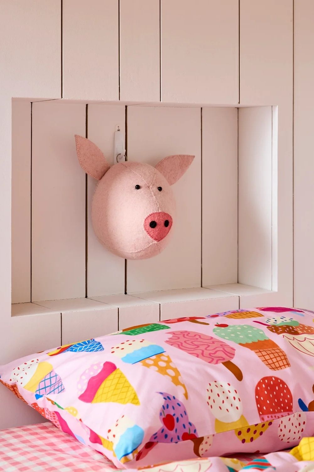 Pig Felted Animal Wall Mount