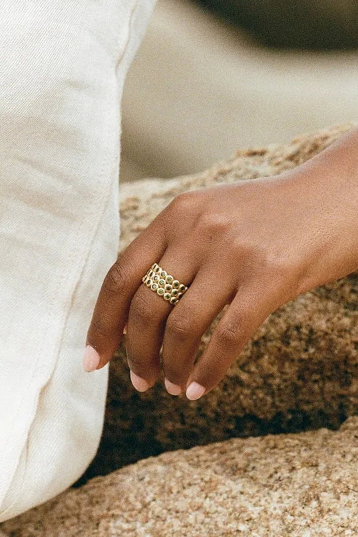 Amélia Trio Dark Green Ring