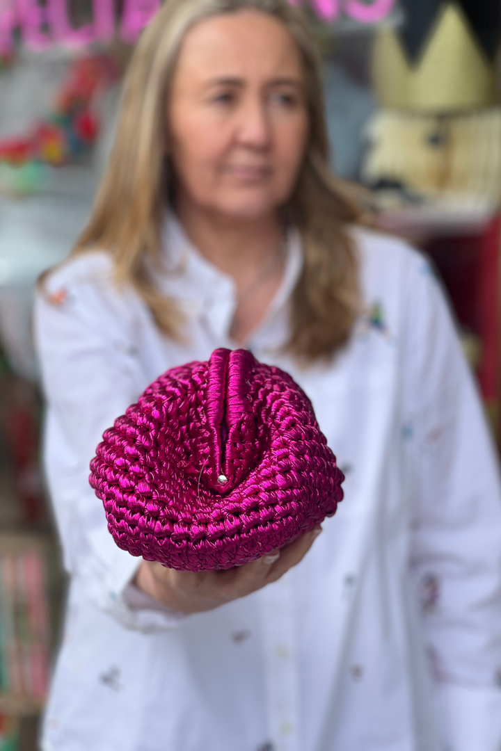 CAPRI - Fuchsia Metallic Clutch