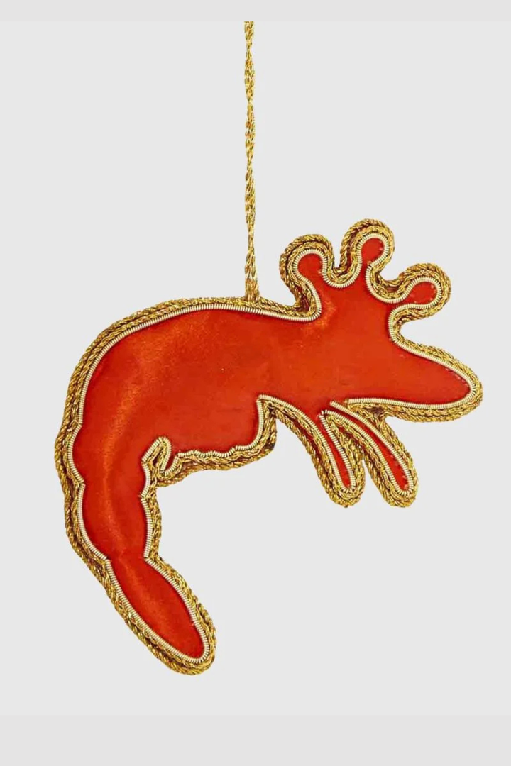 King Prawn Sequin Tree Decoration
