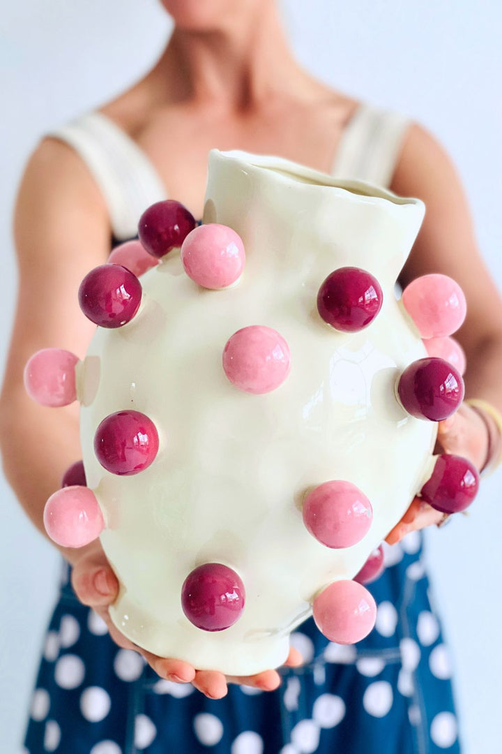 Bubble Vase Burghandy and Pink