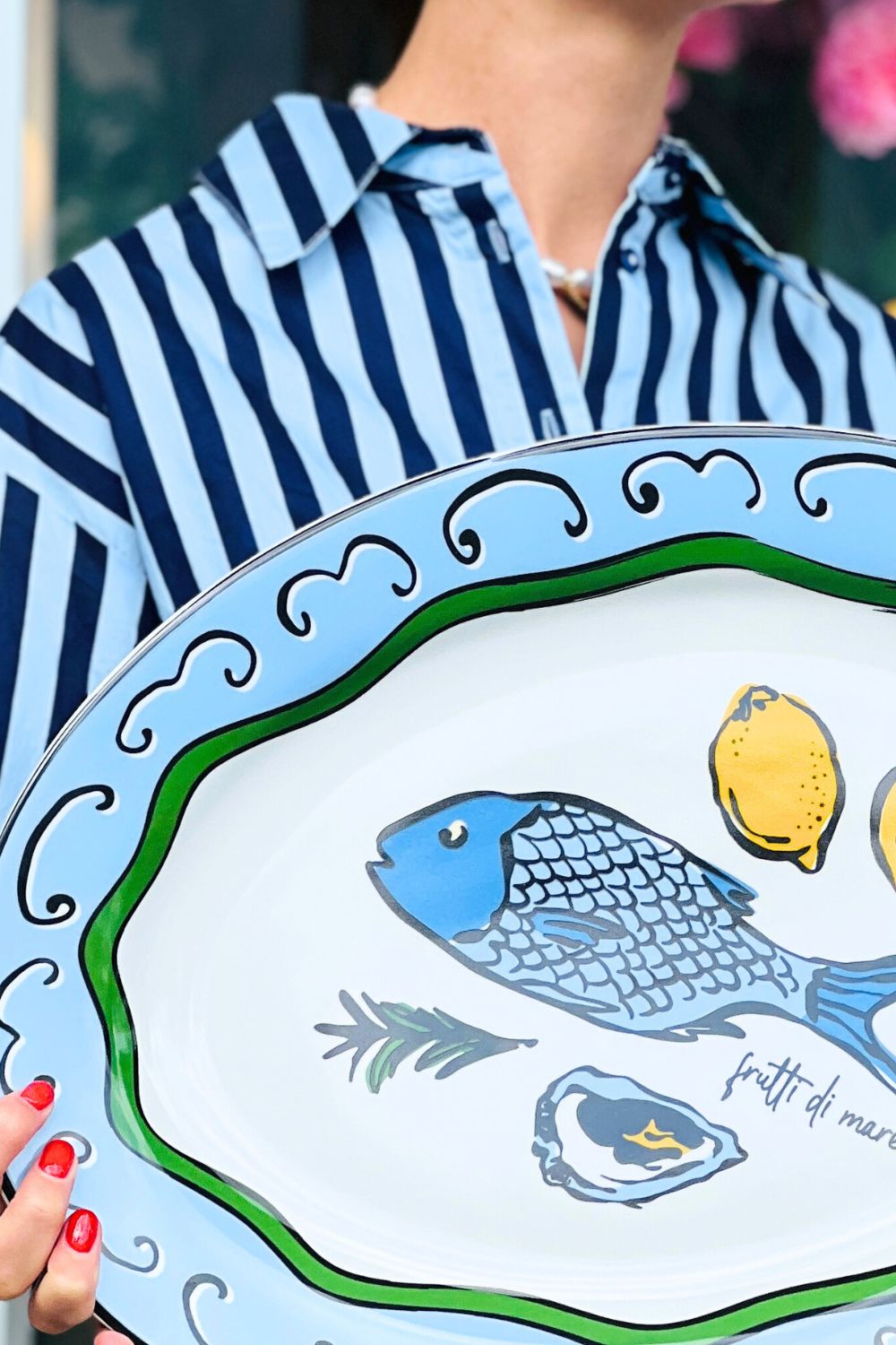 Zesty Fish Oval Ceramic Platter