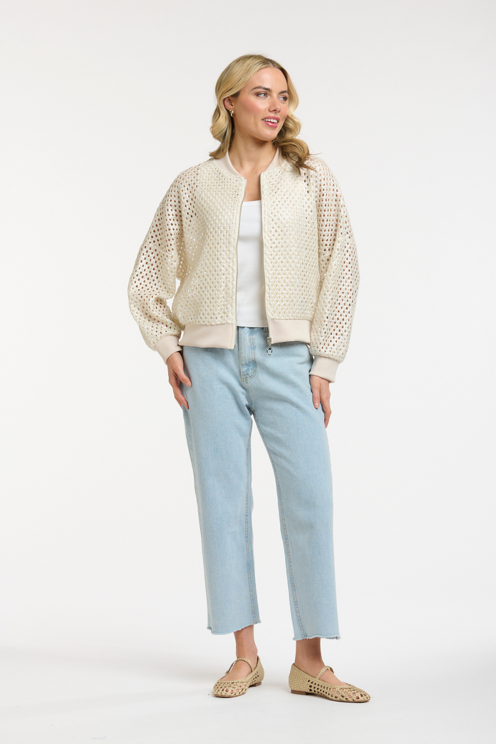 FOILED KNIT BOMBER