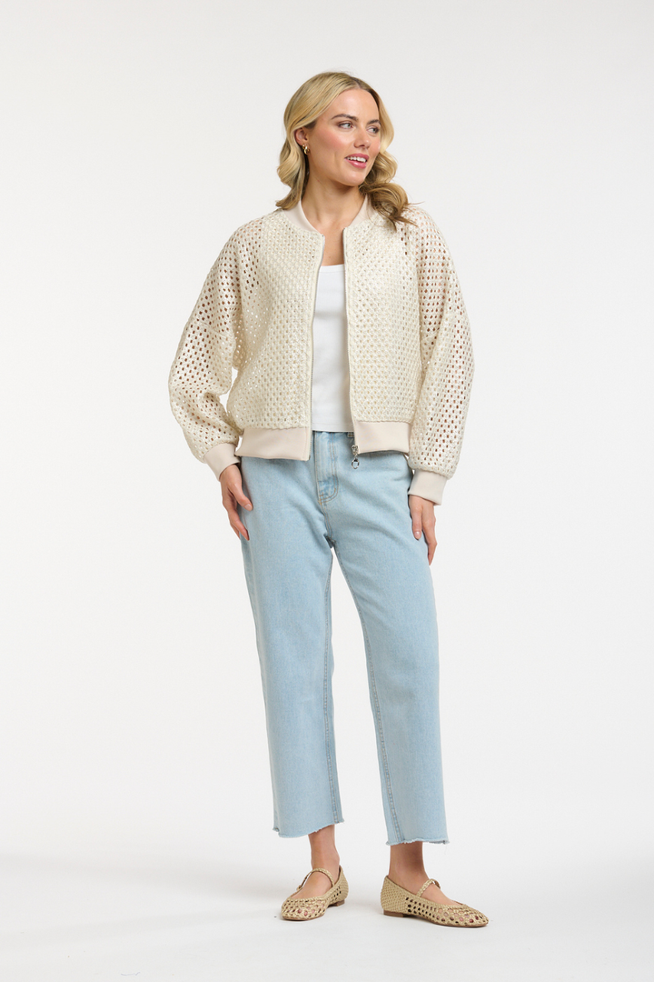 FOILED KNIT BOMBER