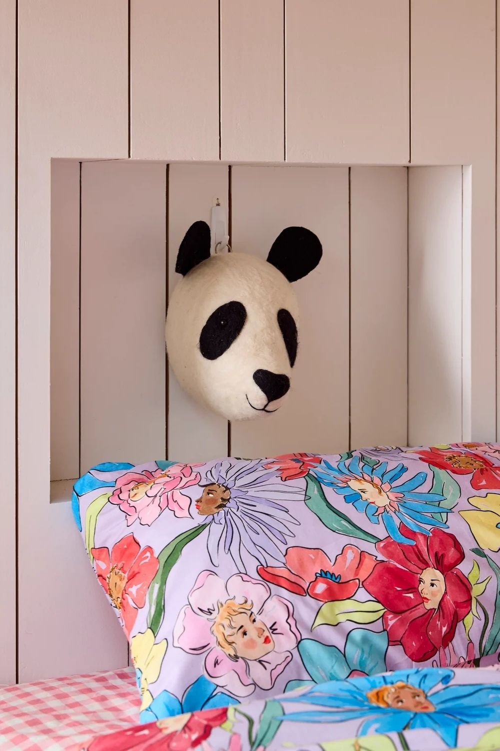 Panda Felted Animal Wall Mount
