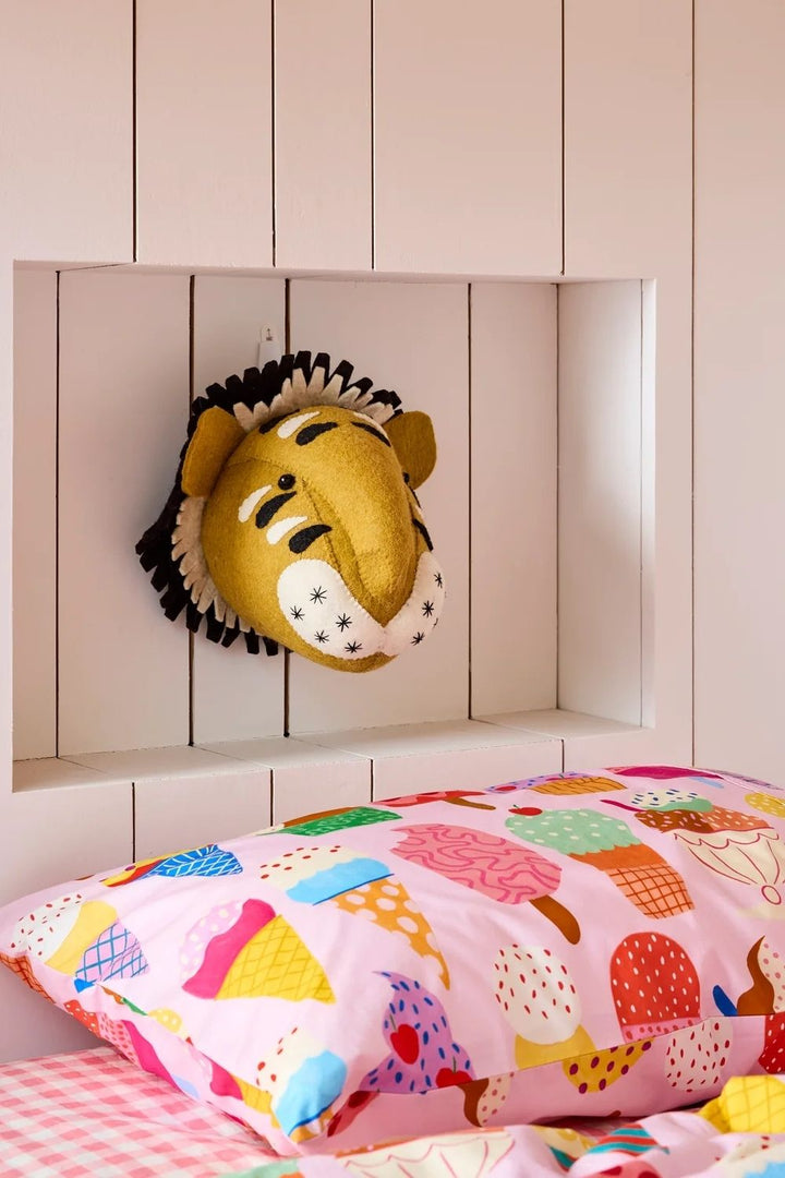Tiger Felted Animal Wall Mount