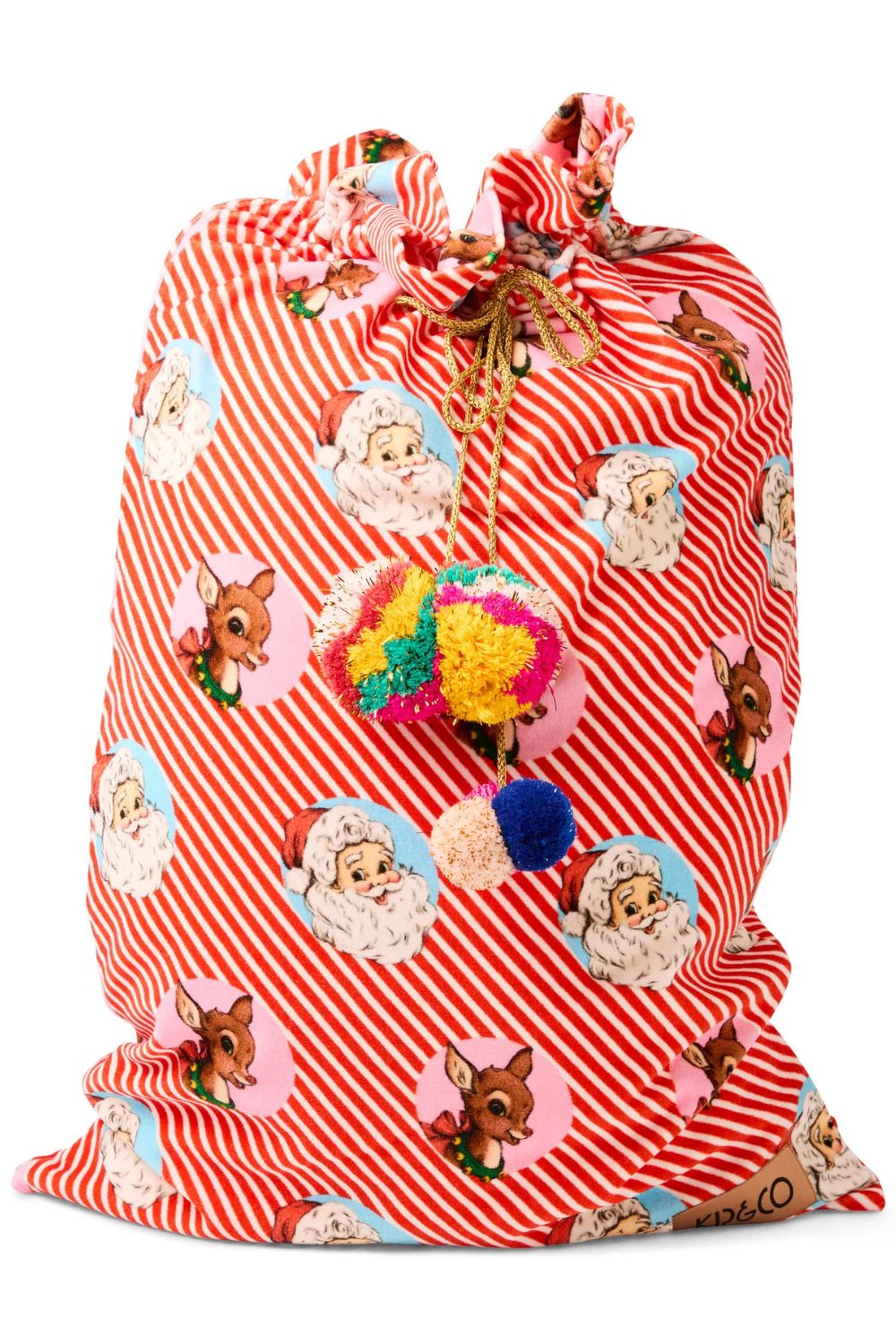 I LOVE CHRISTMAS SPOT VELVET SANTA SACK