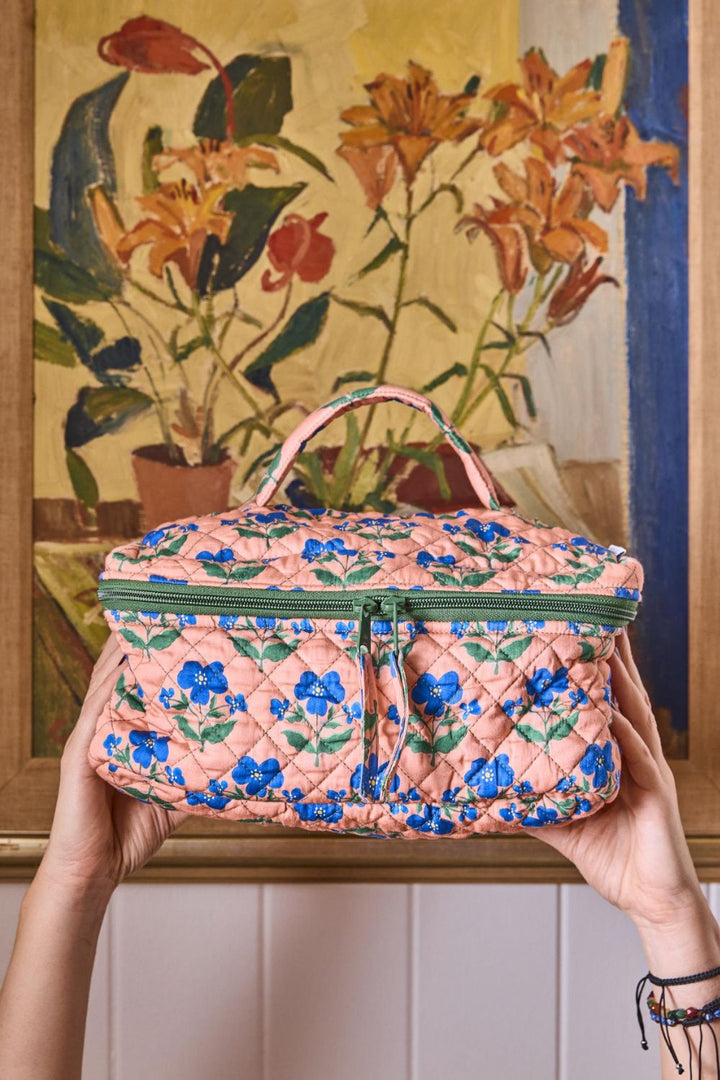 Kip&Co x Anna Spiro Indian Summer Rose Quilted Cotton Toiletry Case One Size