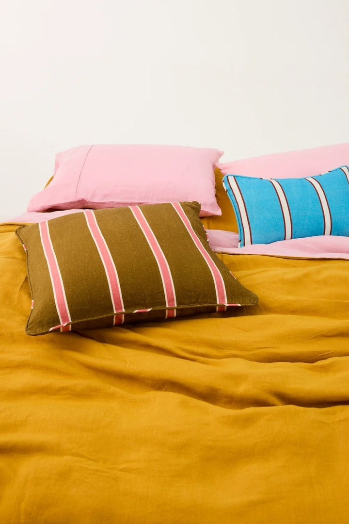 Carob Stripe Upholstery Square Lounge Cushion
