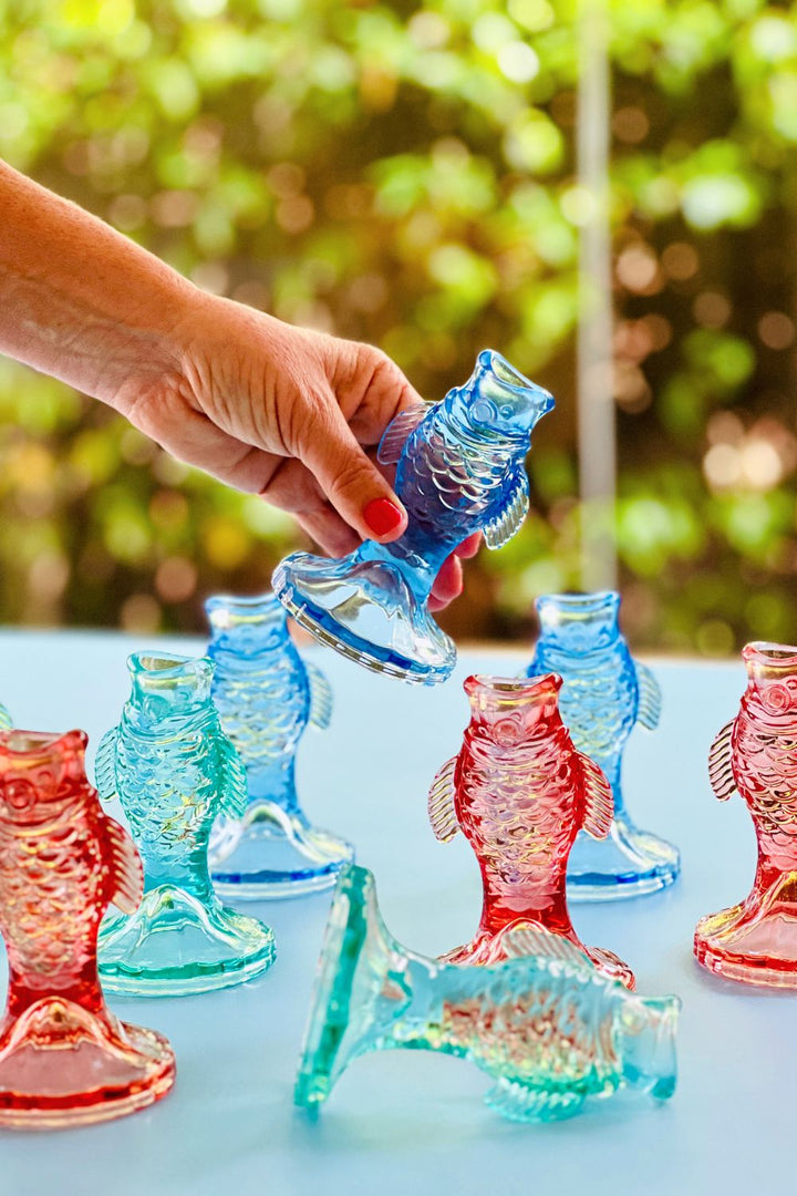 Goldfish Red Candle Stick Holder