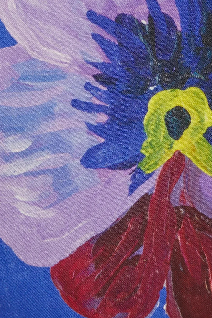Pansy Klein Blue Linen Cushion