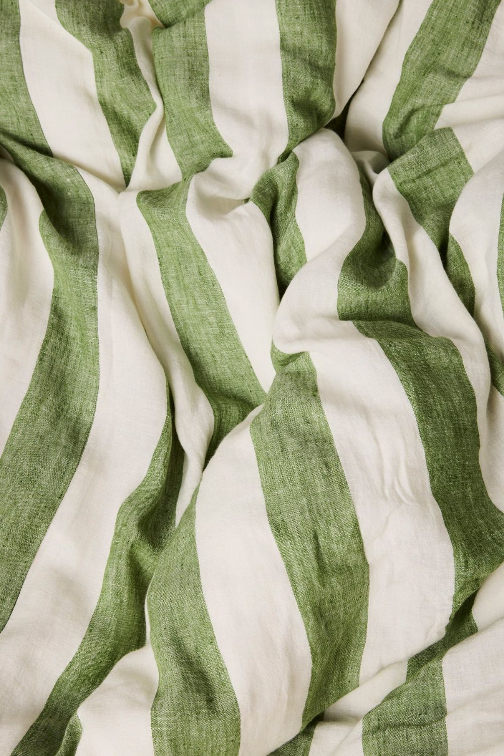 MOSS STRIPE LINEN FITTED SHEET