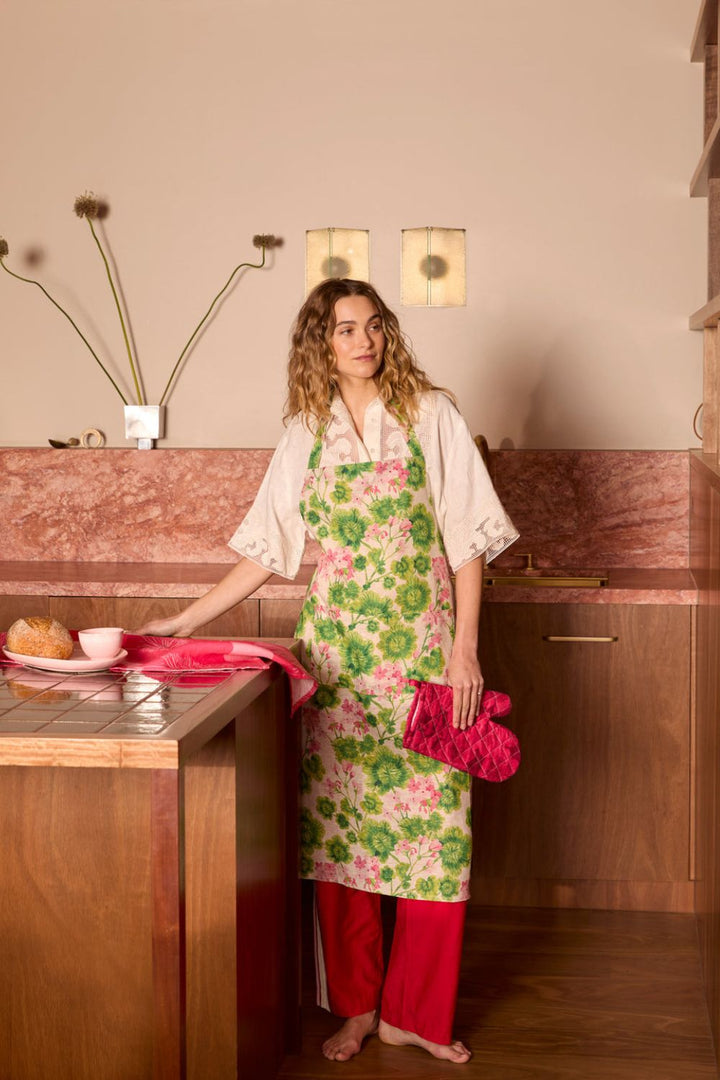 Geranium Multi Linen Apron