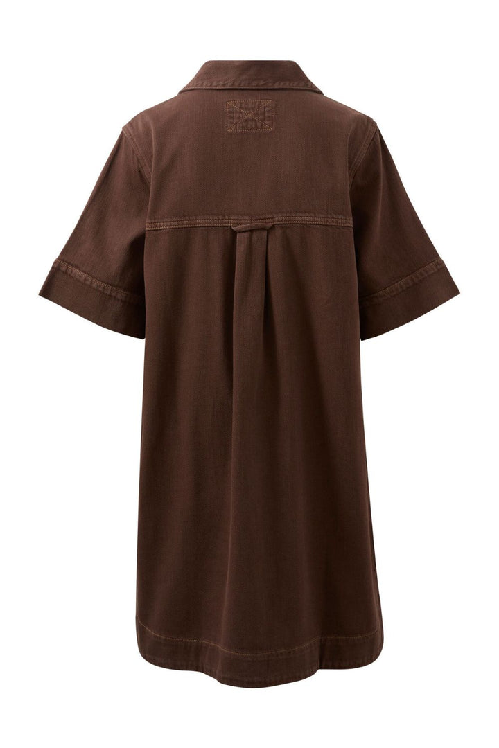 Relaxed Shirt Dress- Choc