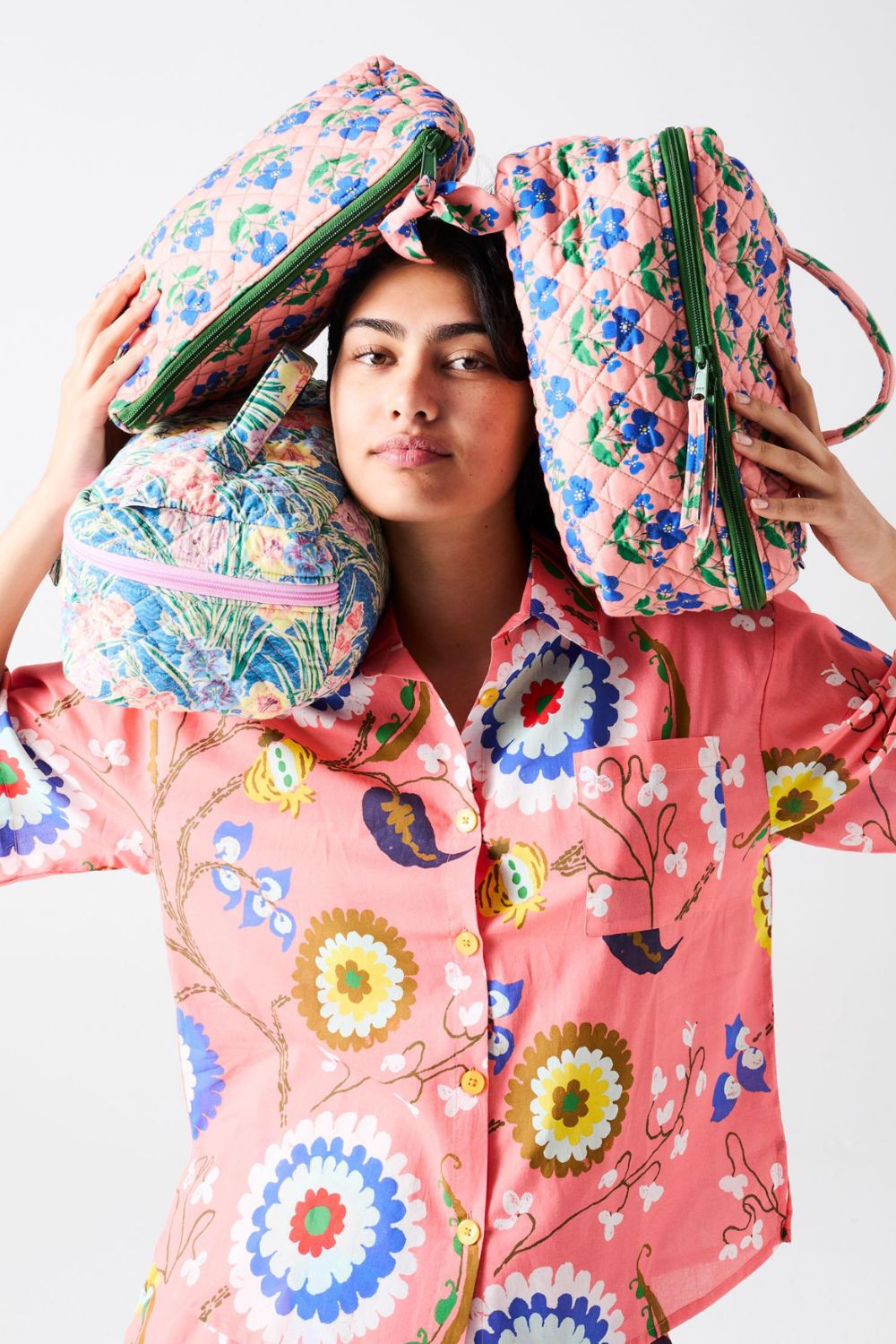 Kip&Co x Anna Spiro Gladiolus Quilted Cotton Toiletry Case One Size