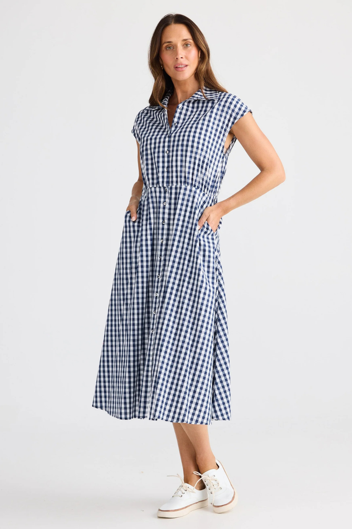 Musings Dress - Navy Gingham