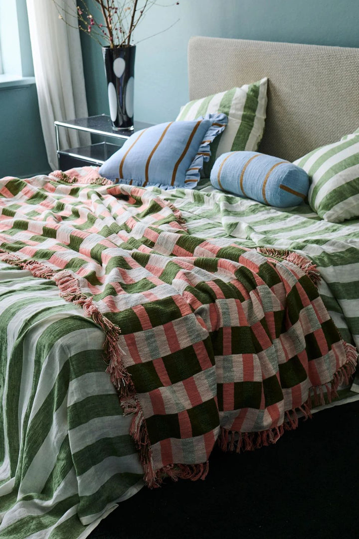 MOSS STRIPE LINEN QUILT COVER KING