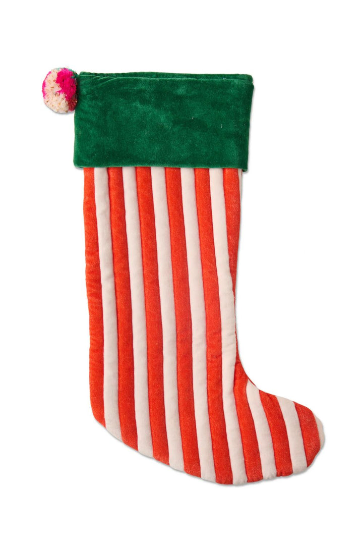 JOLLY CHRISTMAS VELVET STOCKING