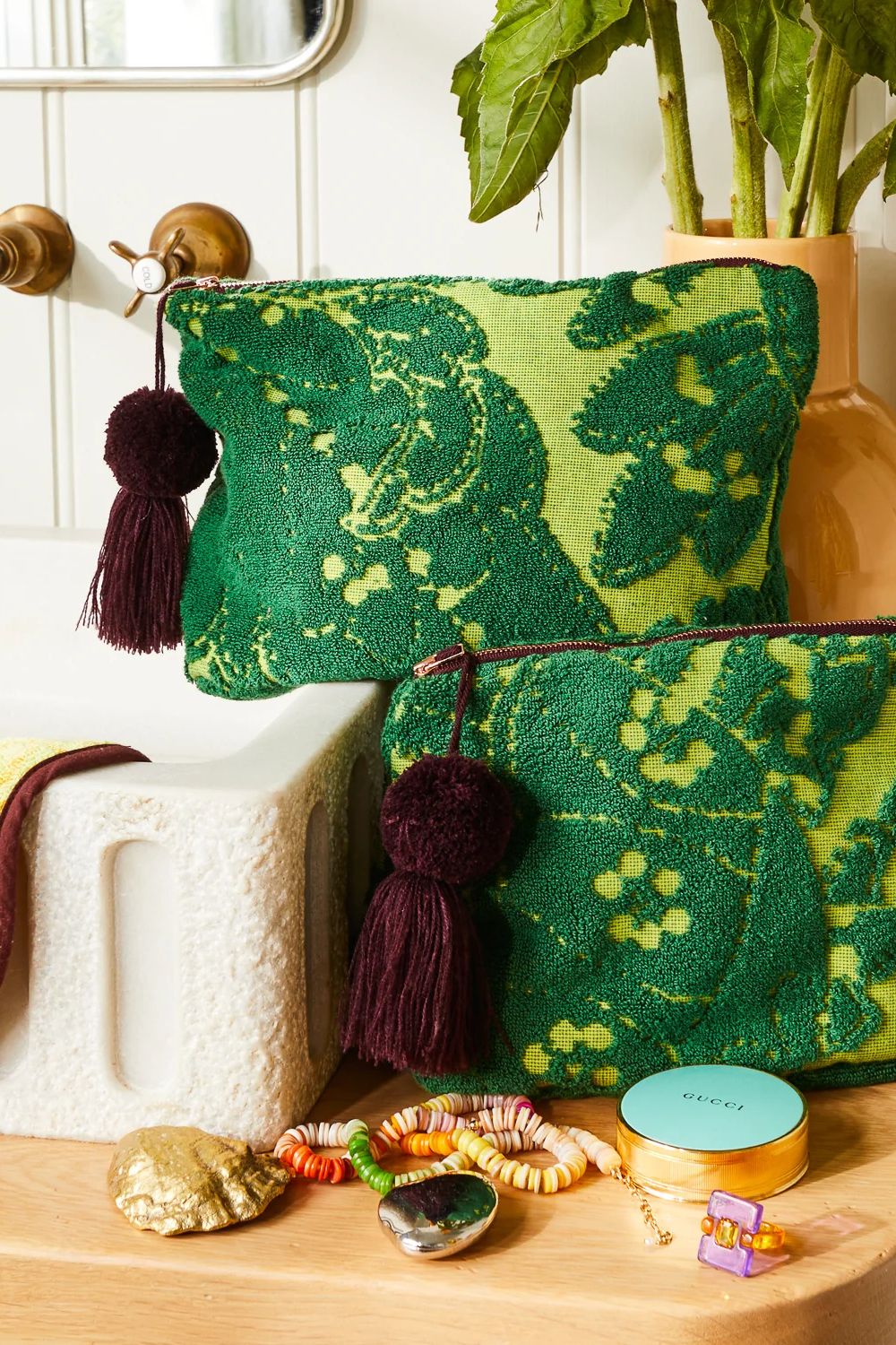 Lucia Terry Pouch - Kelp small