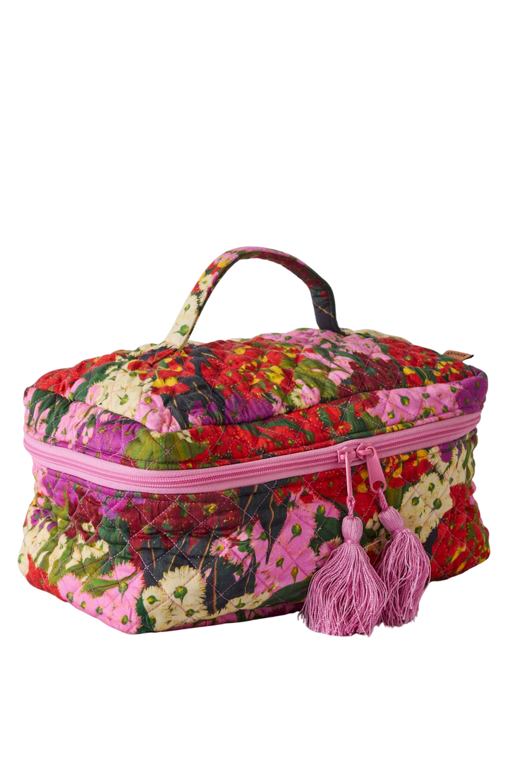 Australian Bush Blossom Quilted Cotton Toiletry Case
