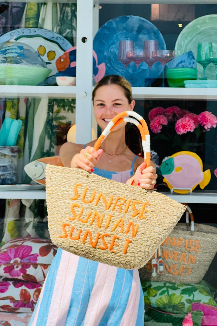 Sunrise Seagrass Tote Bag