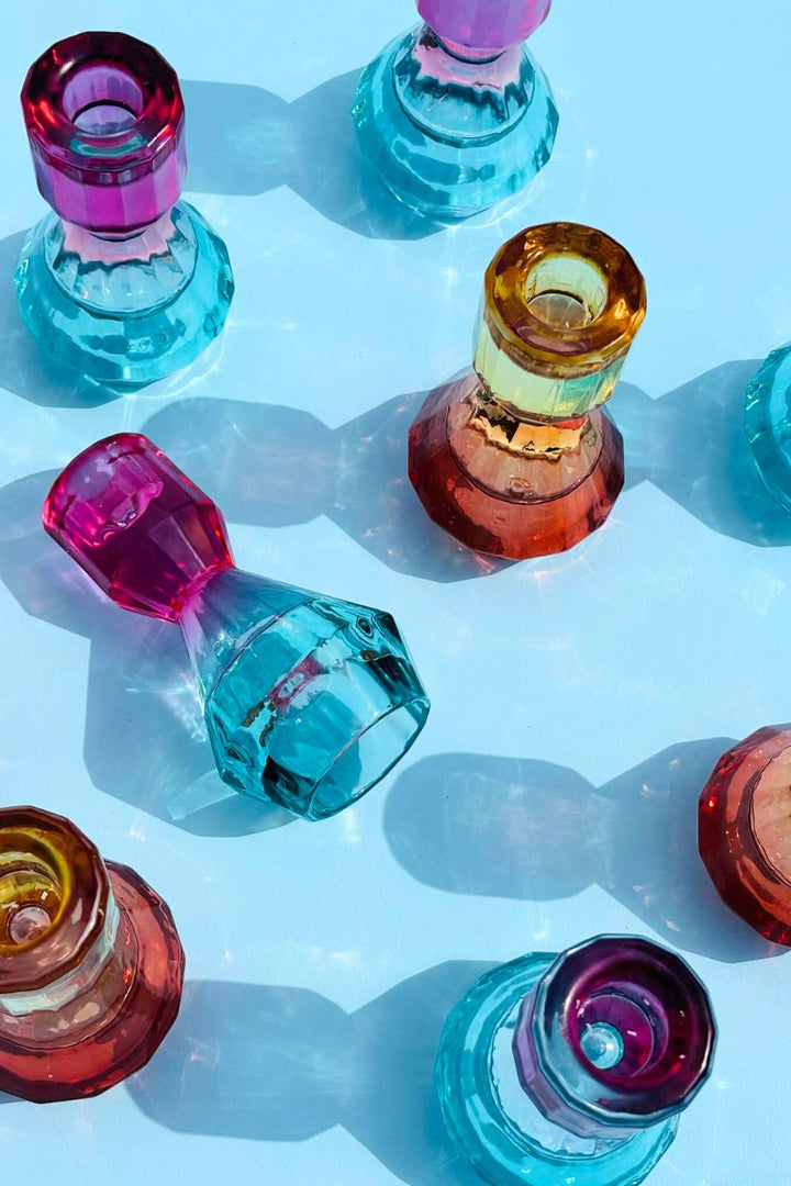 Amber Candle Stick Holder