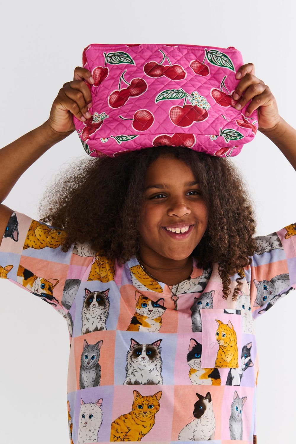 Cherry Blossom Quilted Cotton Toiletry Purse One Size