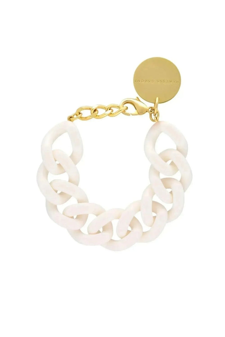 Flat Chain Bracelet Off White