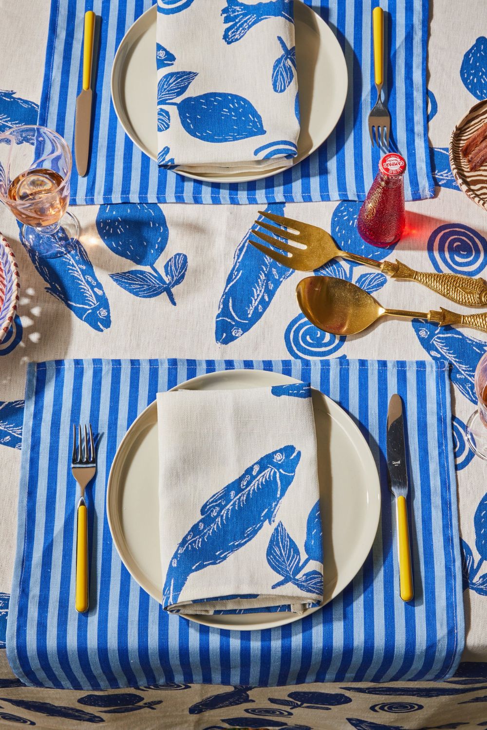 Sardines Blue Napkins (set of 4)