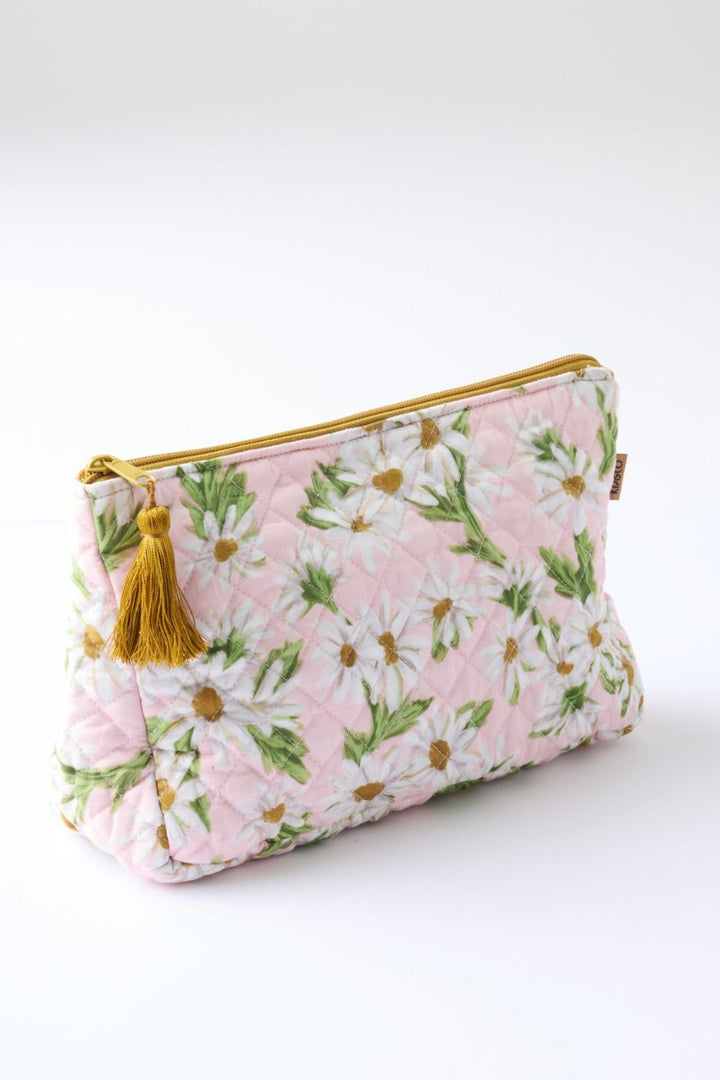 Sweet Daisy Quilted Cotton Toiletry Purse One Size - Crate Expectations
