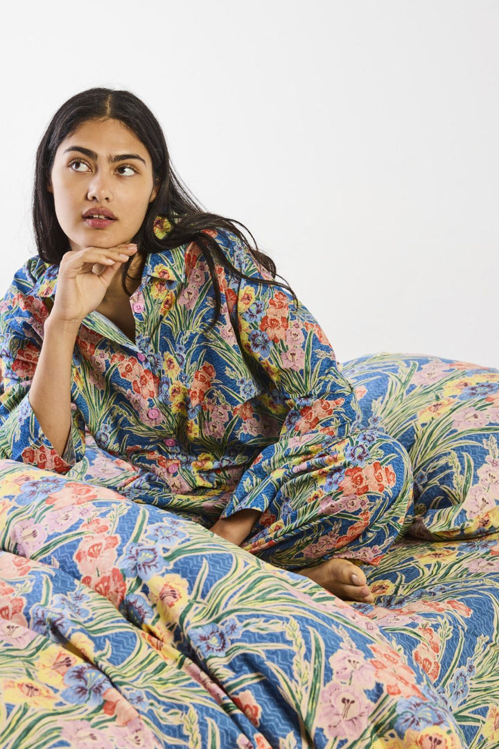 Kip&Co x Anna Spiro Gladiolus Adult Organic Cotton Long Sleeve Shirt & Pant Pyjama Set