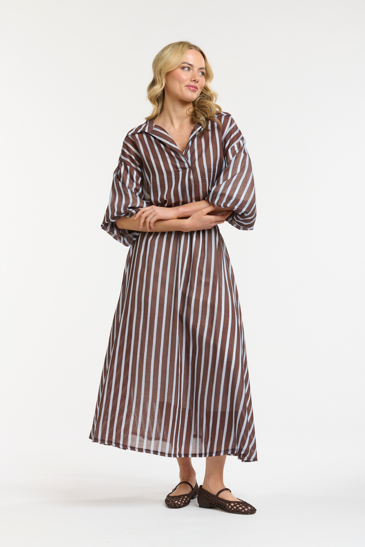 STRIPED SKIRT BLUE/CHOCOLATE