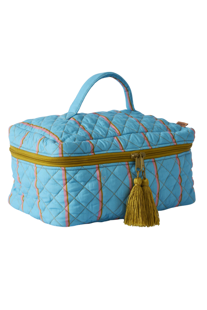 Aegean Stripe Quilted Cotton Toiletry Case One Size