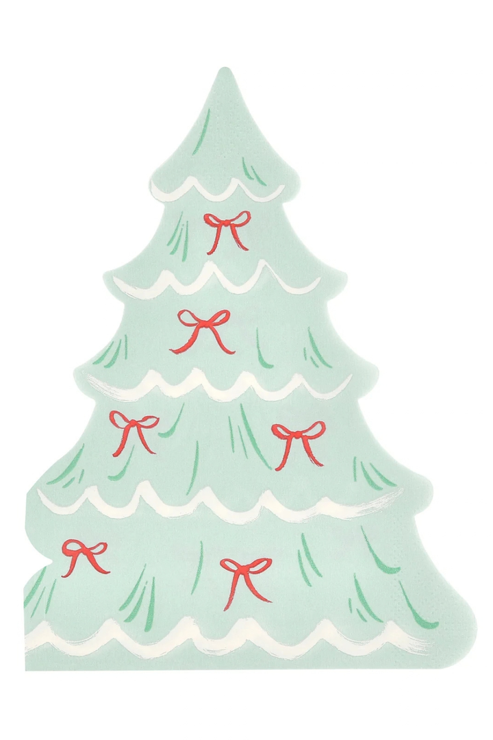 Christmas Tree with Bow Napkins