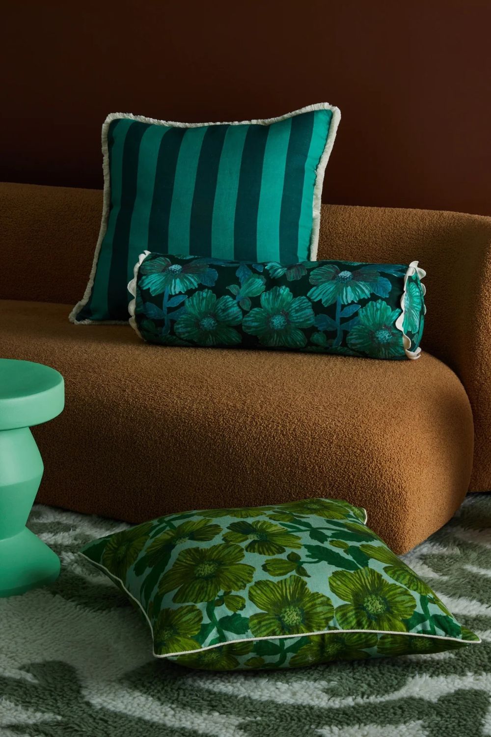 Bold Stripe Emerald Cushion