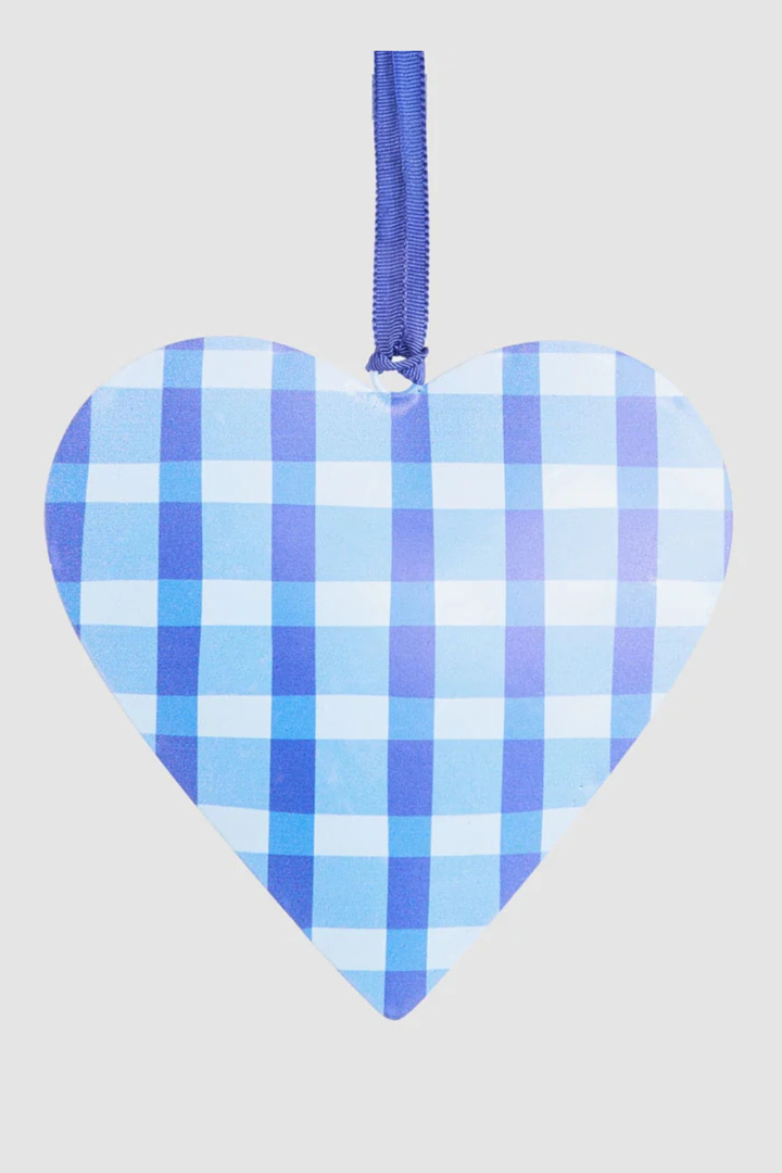 Joy Hand Painted Heart Tree Decoration Blues
