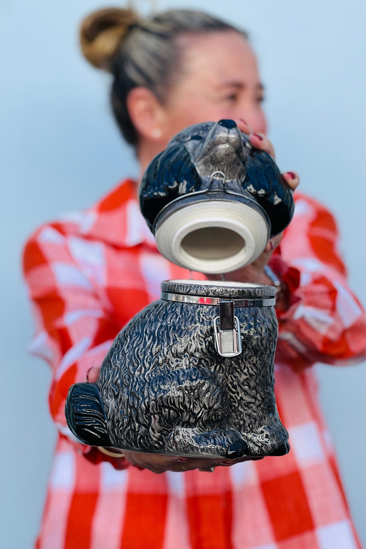 POODLE CERAMIC STORAGE JAR