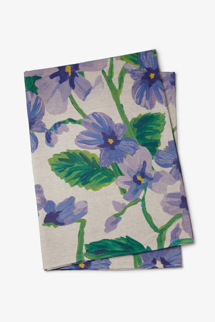 Lilas Blue Linen Tablecloth