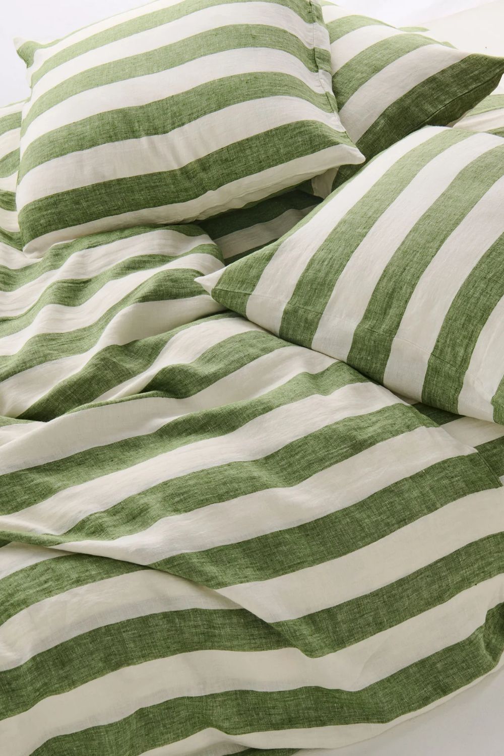MOSS STRIPE LINEN PILLOWCASES