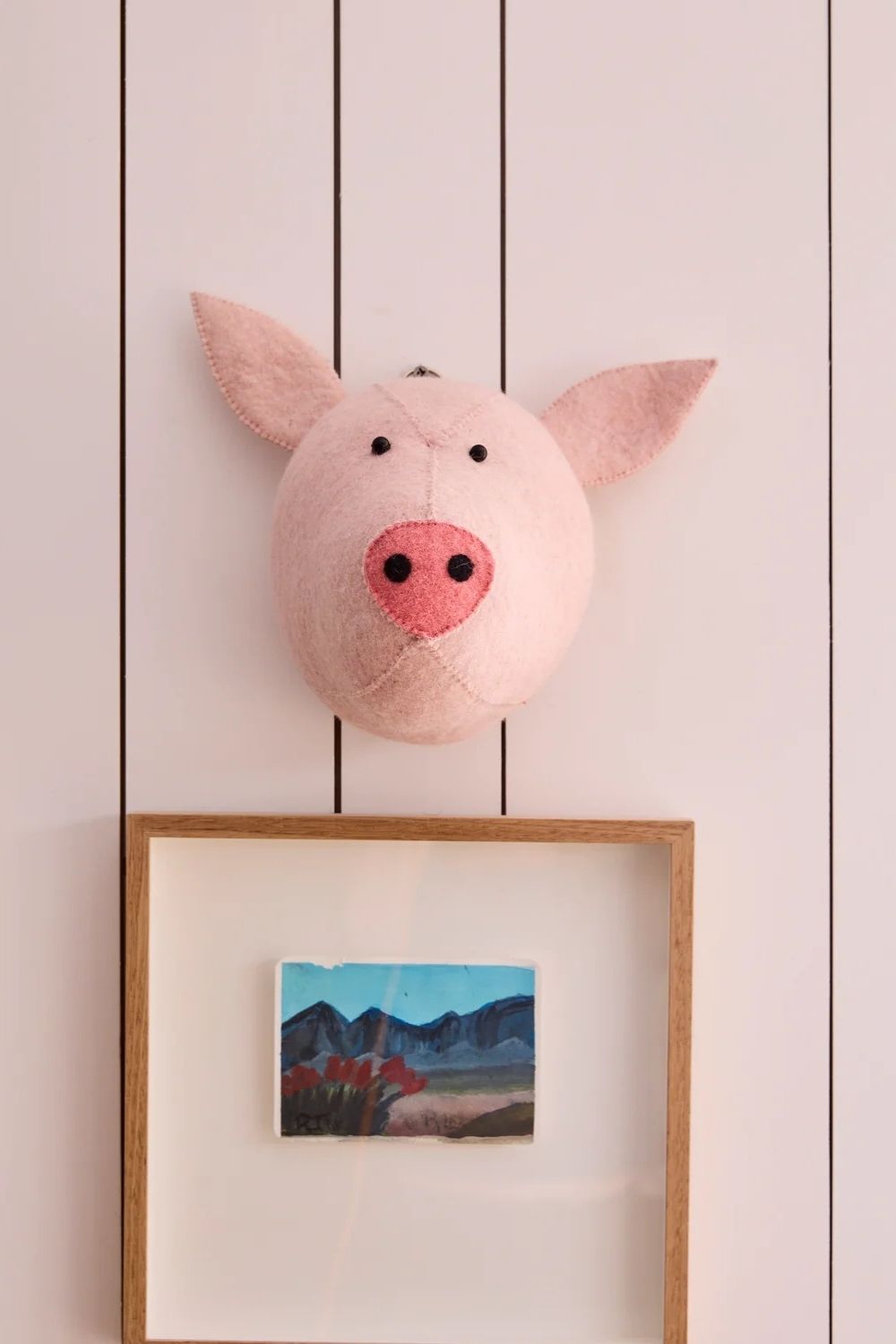 Pig Felted Animal Wall Mount