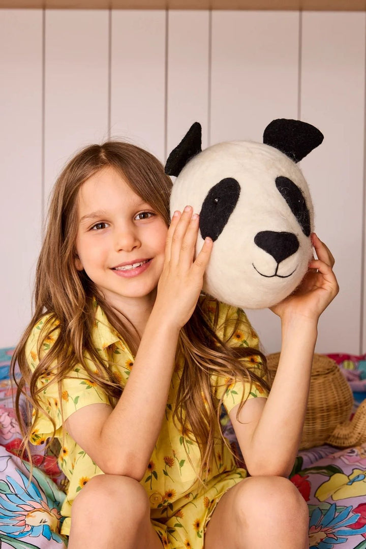 Panda Felted Animal Wall Mount