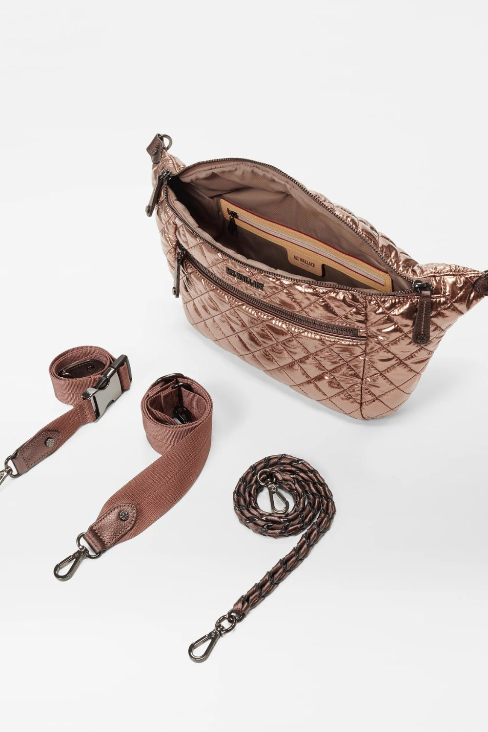 Copper Metallic Lacquer Crosby Crossbody Sling Bag