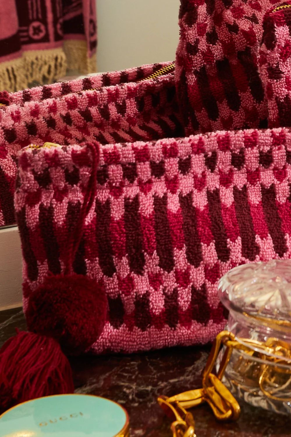 Arlette Terry Pouch - Cosmo Pink Large